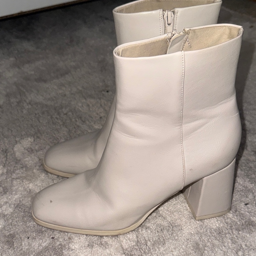 Chic Cream Heeled Boots